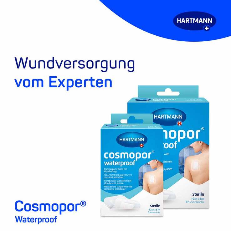 cosmopor® waterproof 7,2 cm x 5 cm steril, 5 St