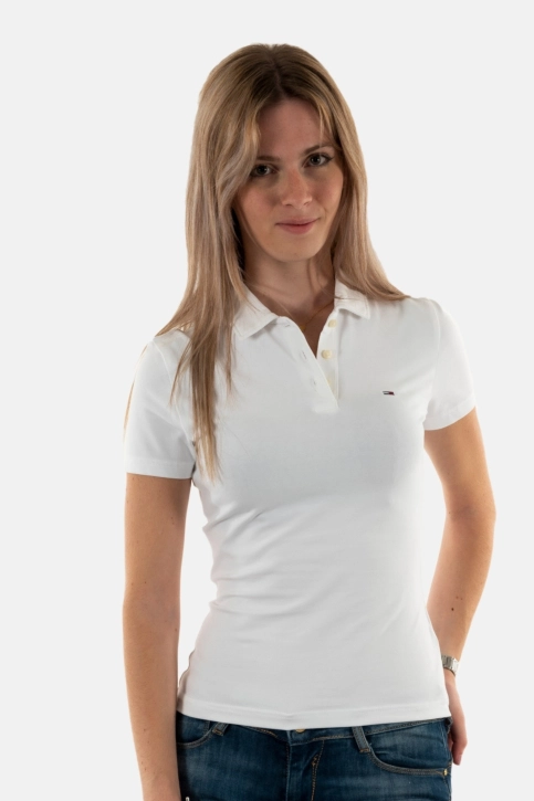 polos tommy jeans slim essential ybr white