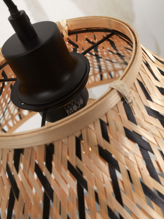 Good&Mojo Tahiti hanglamp Ø45 zwart/naturel