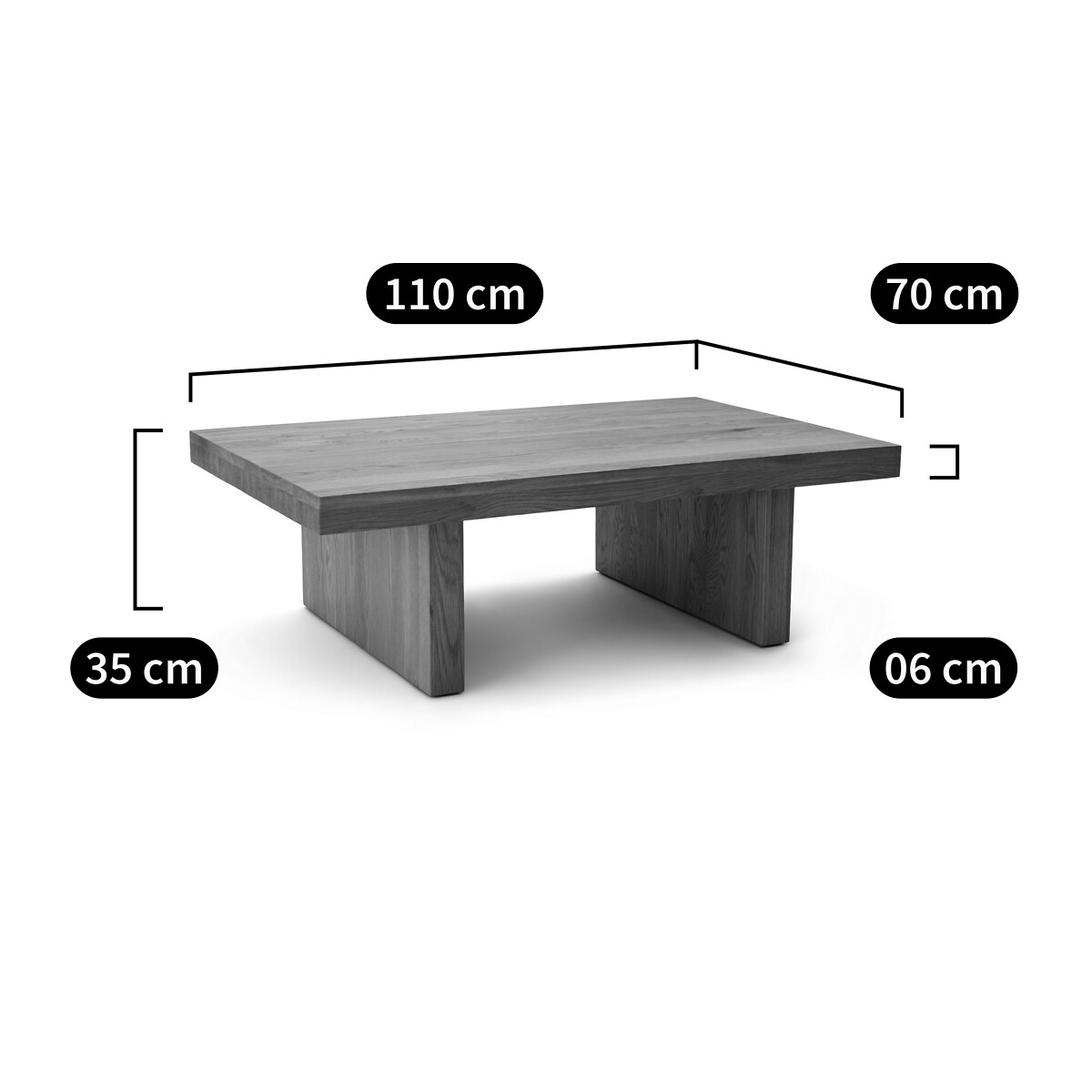 LA REDOUTE INTERIEURS<br>Mesa de centro em carvalho maciço, Vova