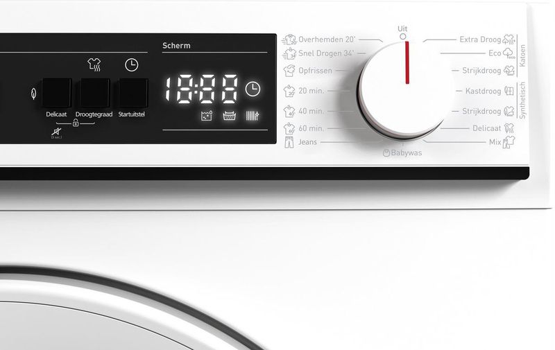 Sharp KDNHA8S6GWDBX Warmtepompdroger - 8 Kilogram - Slimme Vochtsensor - 15 Droogprogramma's