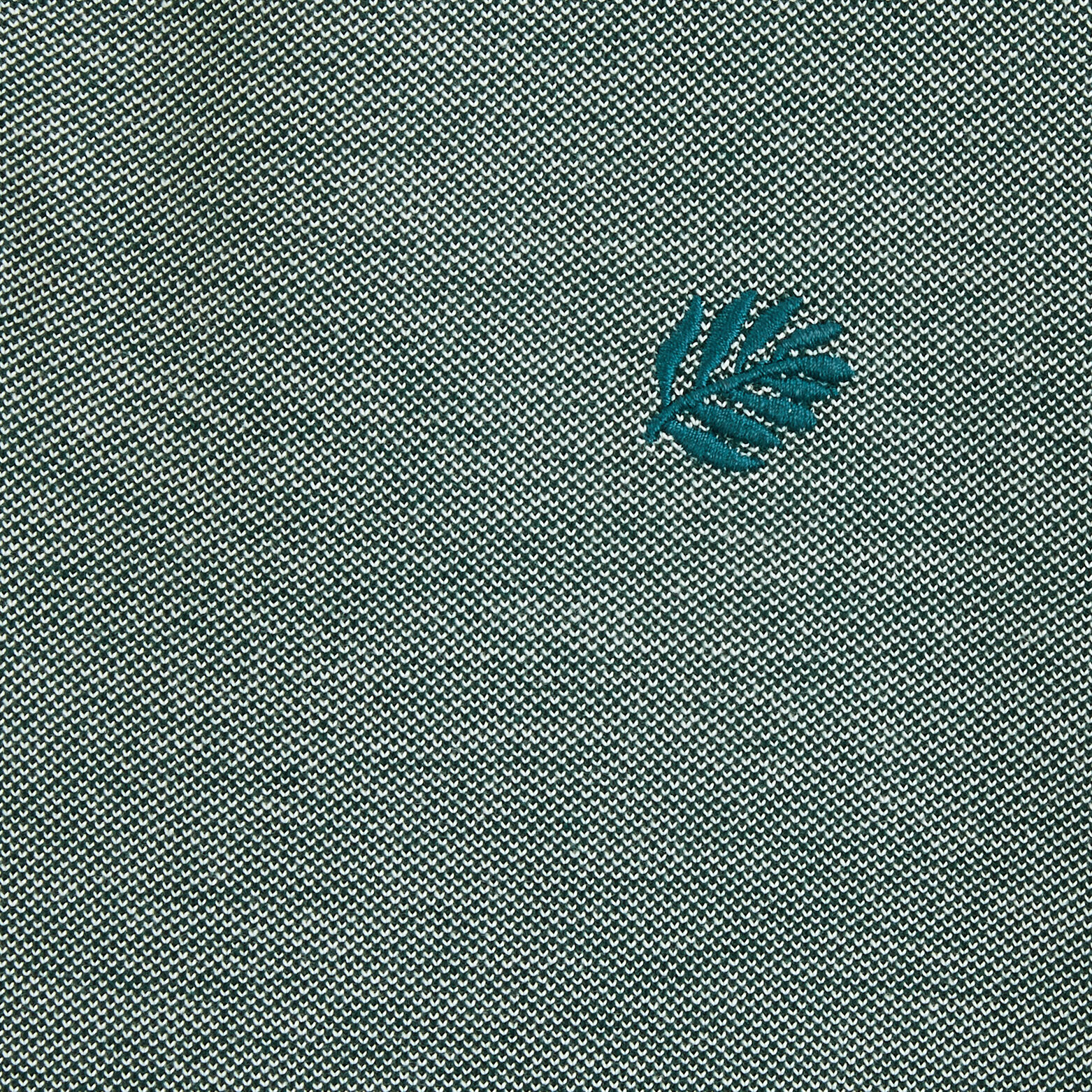 Polo manches longues piqué à col contrasté Vert