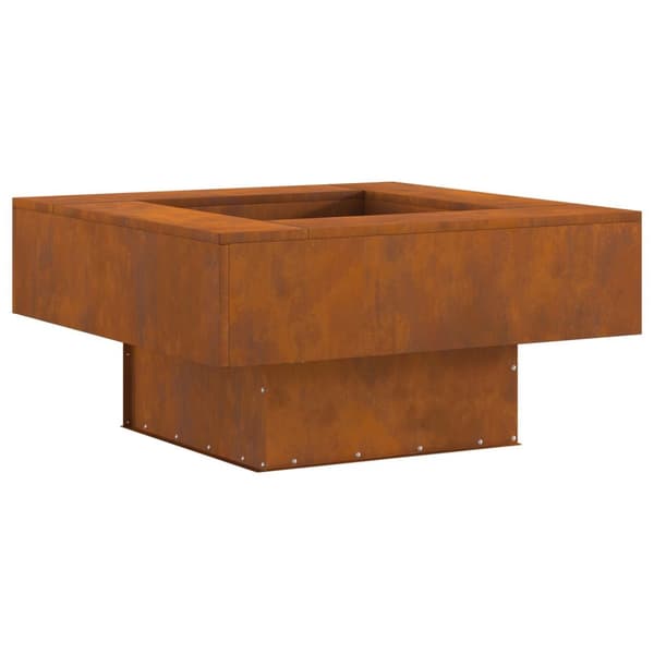 vidaXL Bålplass Fyrt 80x80x40 cm Forvitret Stål