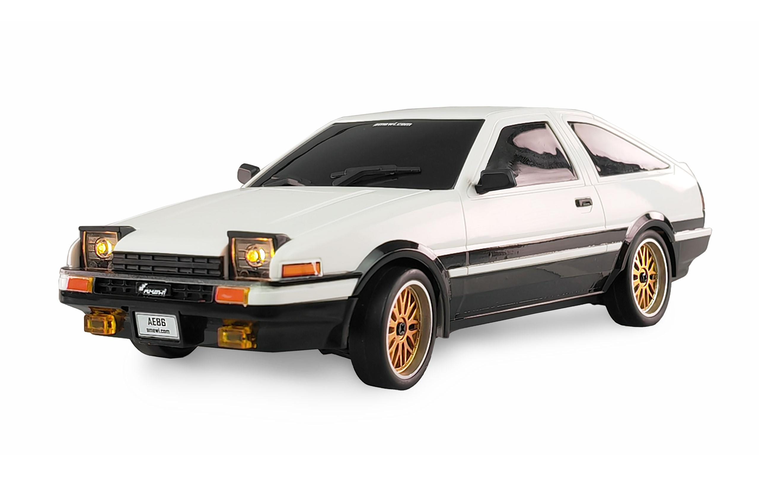 Drift AE86 Sprinter Trueno RWD, Weiss, RTR, 1:18Kleiner JDM Drifter mit Heckantrieb