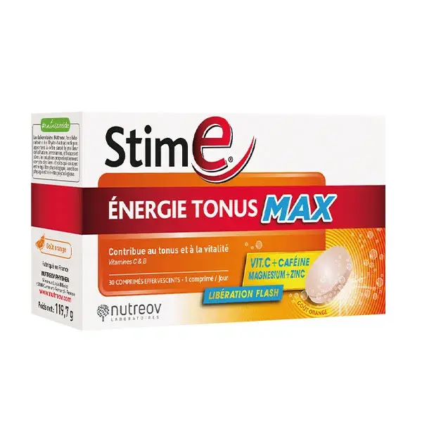 Nutreov Stim E Energie Tonus Max - Boite 30 comprimés effervescents