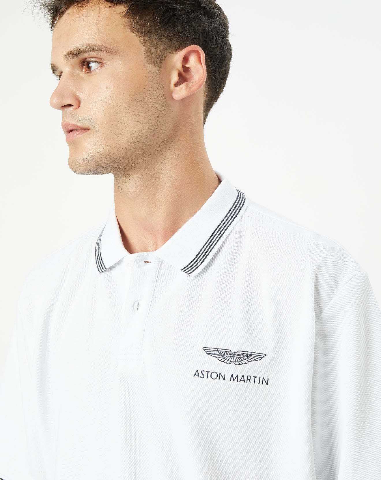 Hackett London Polo Aston Martin Racing Détail Col blanc