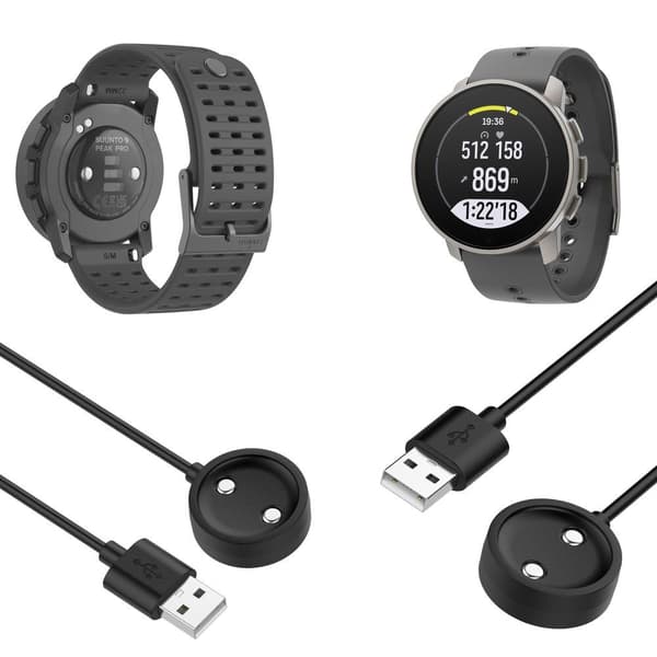For SUUNTO 9 Peak Pro 1 meter lader magnetisk ladekabel