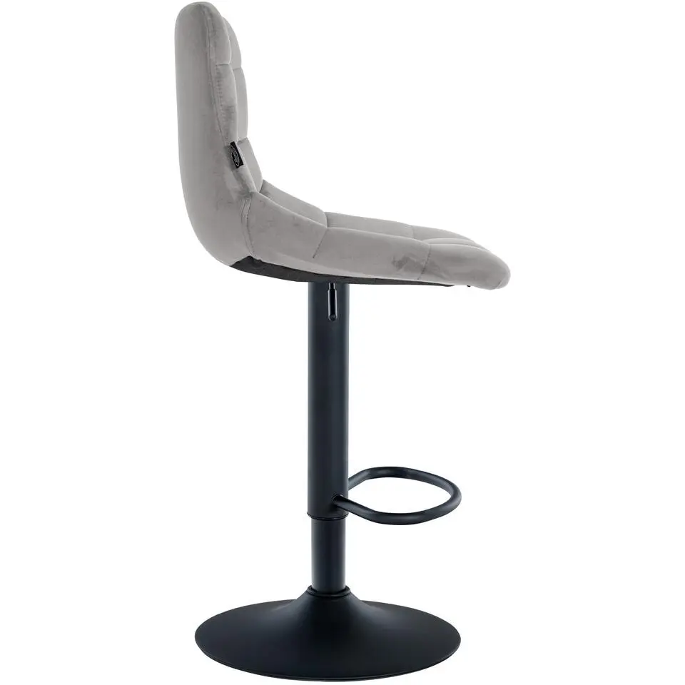 CLP Set van 2 Barkruk Jerry zwart Frame - Fluweel - grijs
