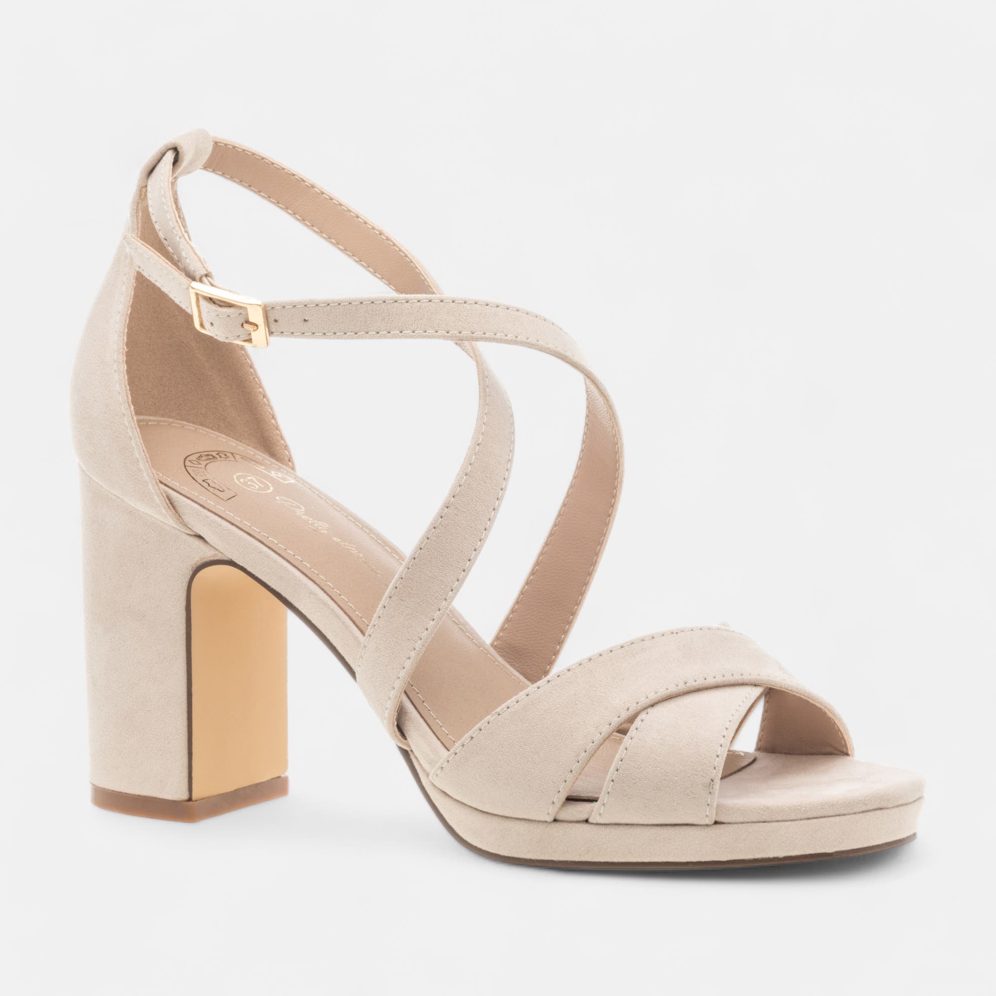 Nu-pieds à talon Femme beige