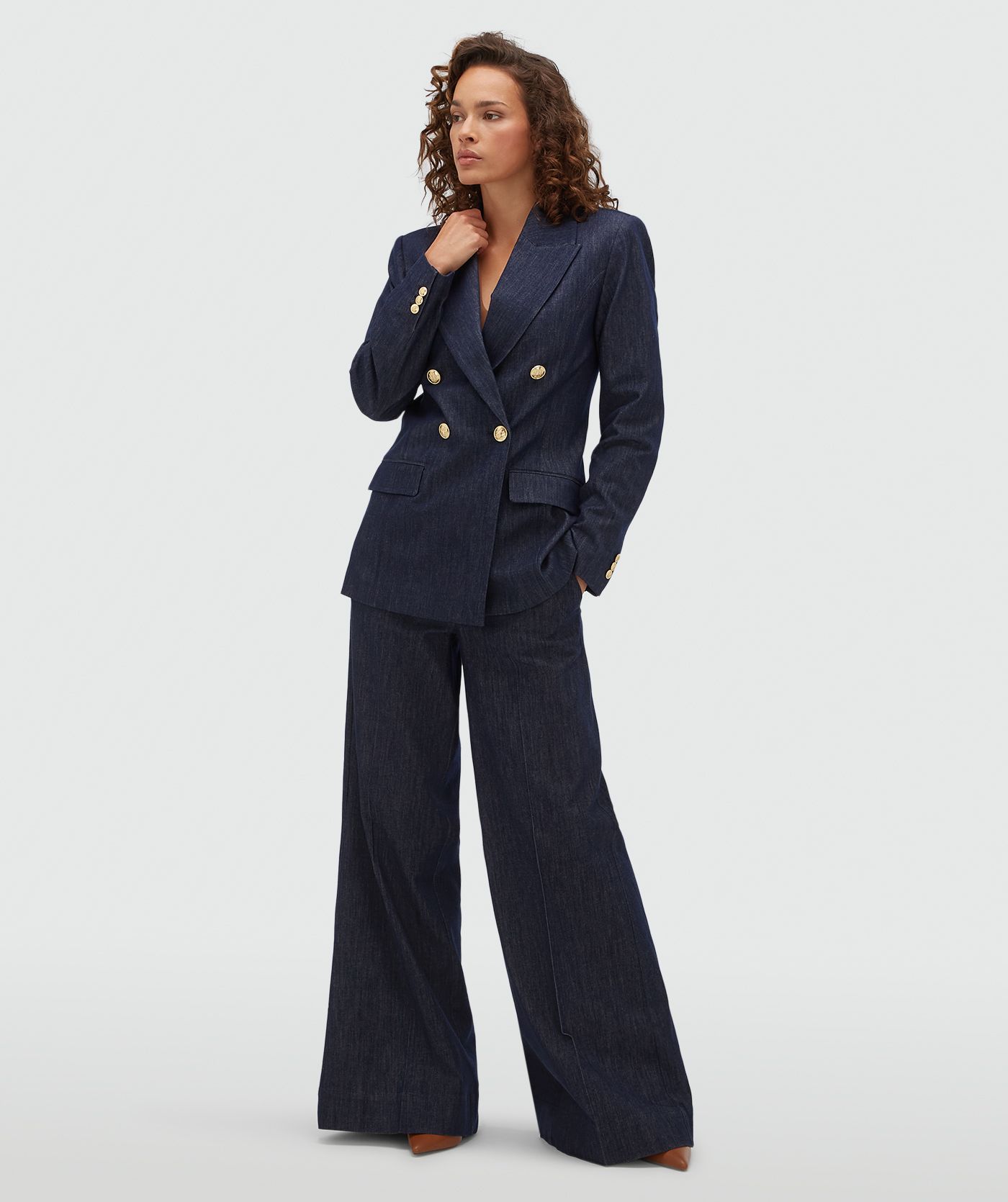 JV-BLUEBELL fitted blazer  - dark blue chambray