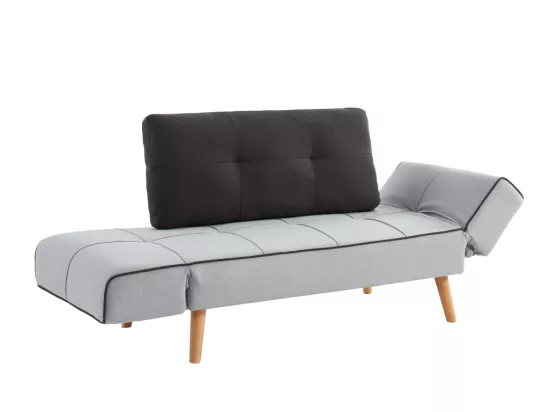 Canapé convertible clic-clac en tissu EBATY II - Gris clair et anthracite