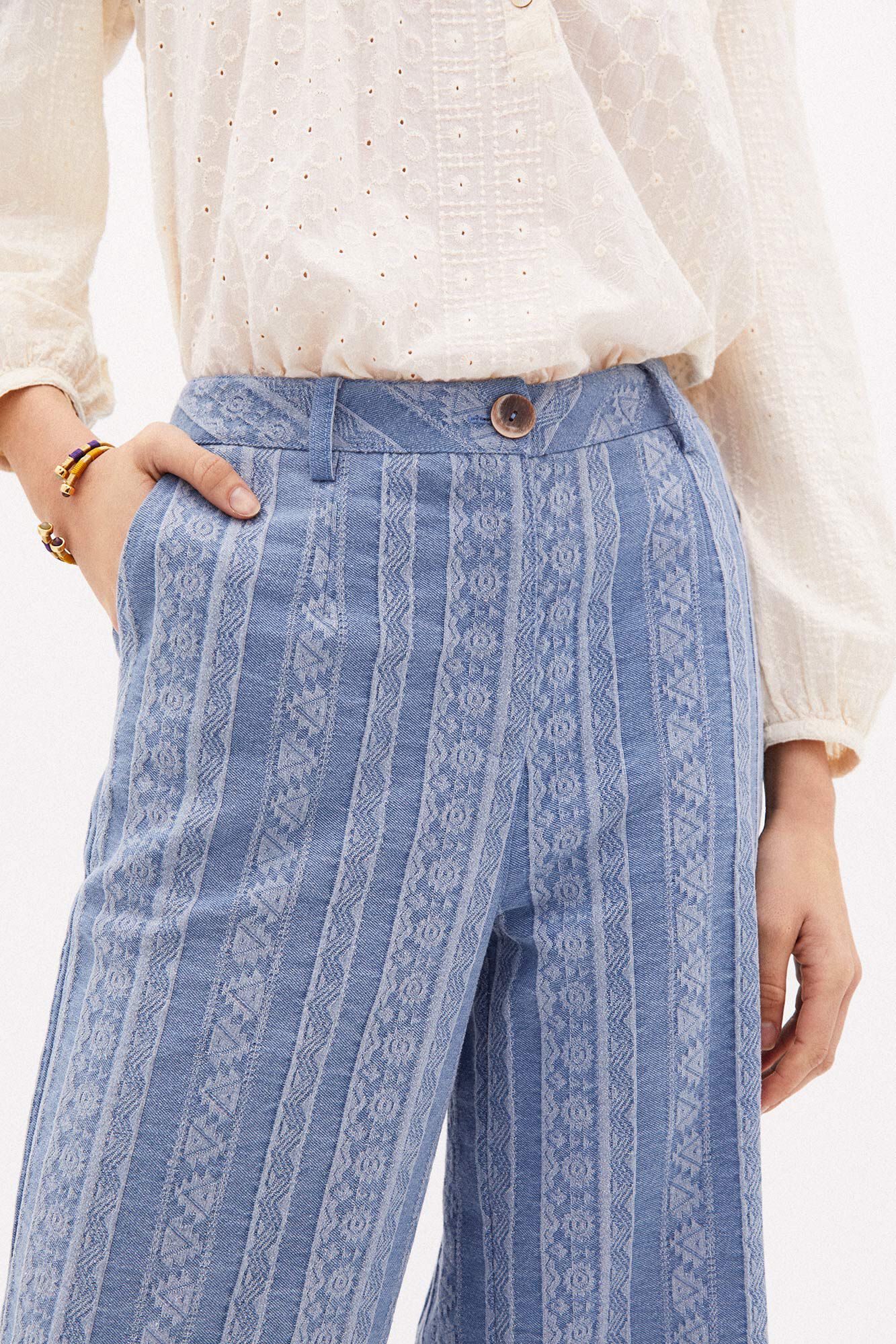Calça jeans Maia de perna larga - Azul