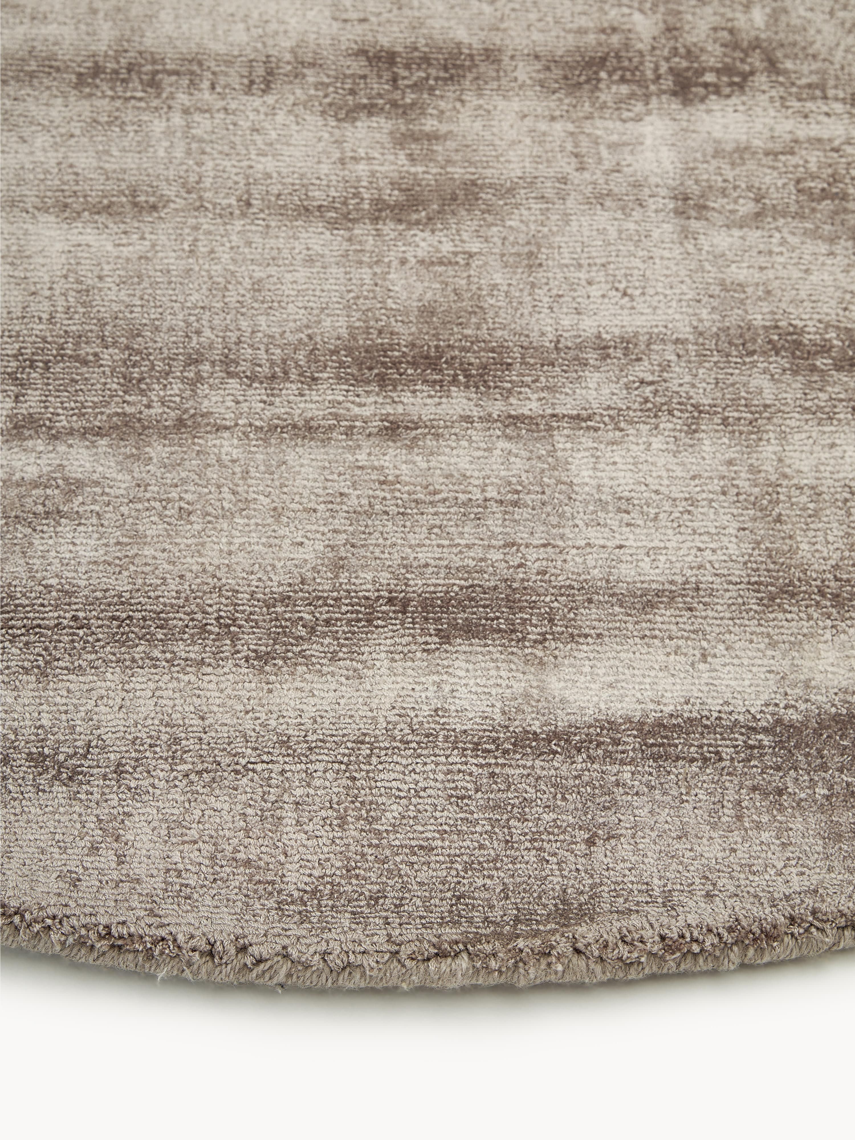 Rond viscose vloerkleed Jane, handgeweven