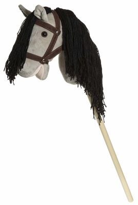 Teddykompaniet Kjepphest Med Tøyler 80 cm, Grå