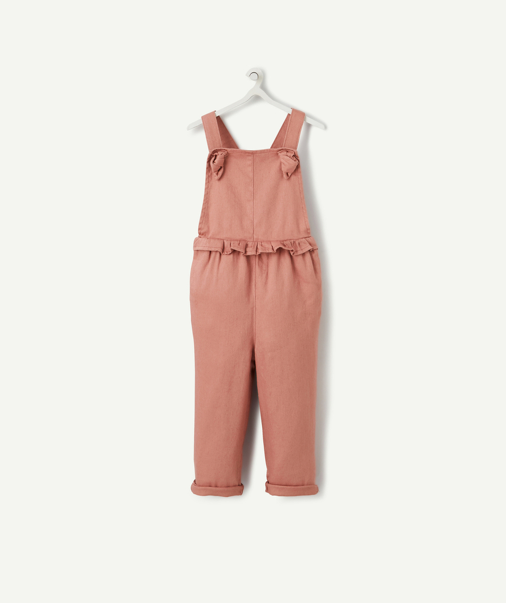 LA SALOPETTE ÉVOLUTIVE VIEUX ROSE EN COTON CHANVRE