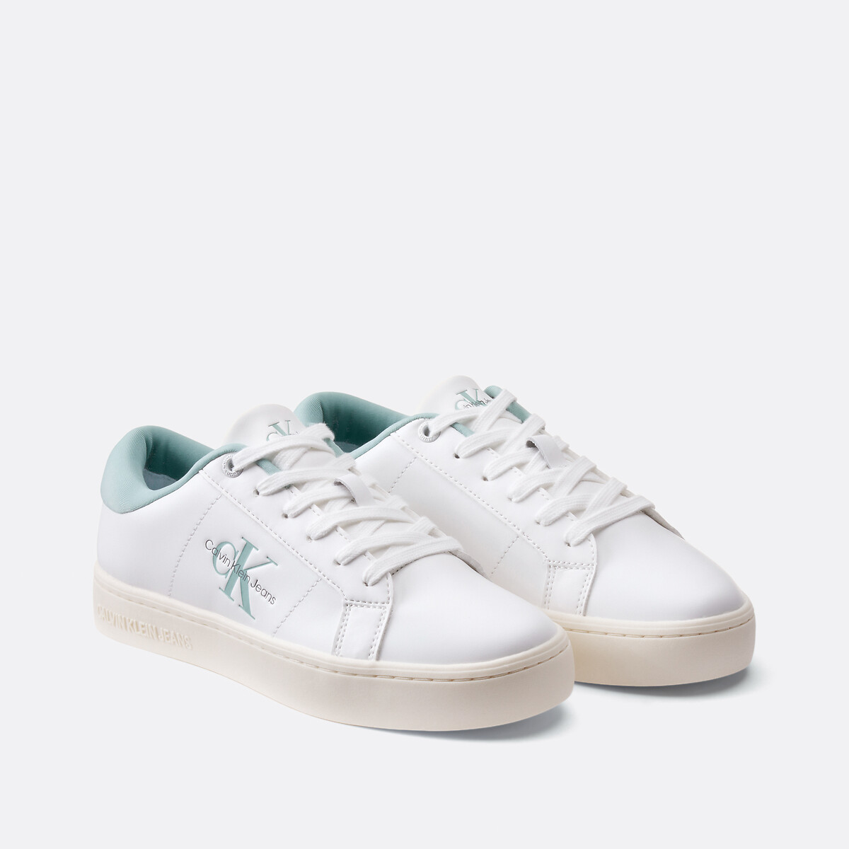 CALVIN KLEIN JEANS<br>Tênis de couro com plataforma CK Jeans