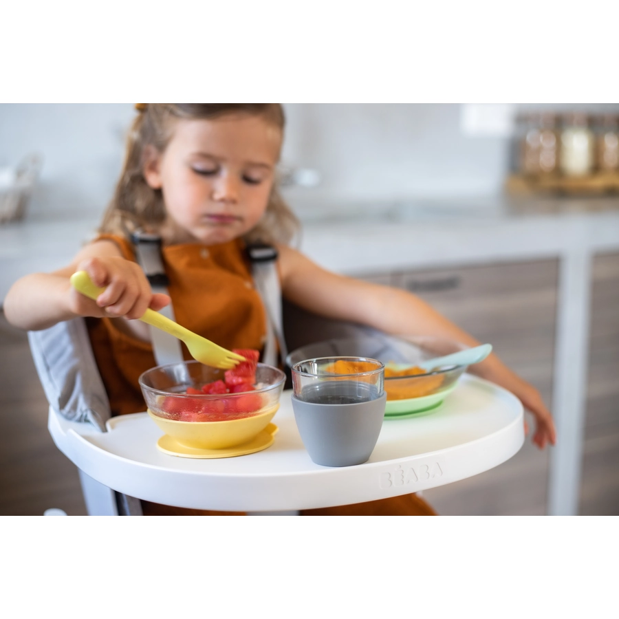 BEABA® Geschirrset aus Glas, gelb ab dem 4. Monat