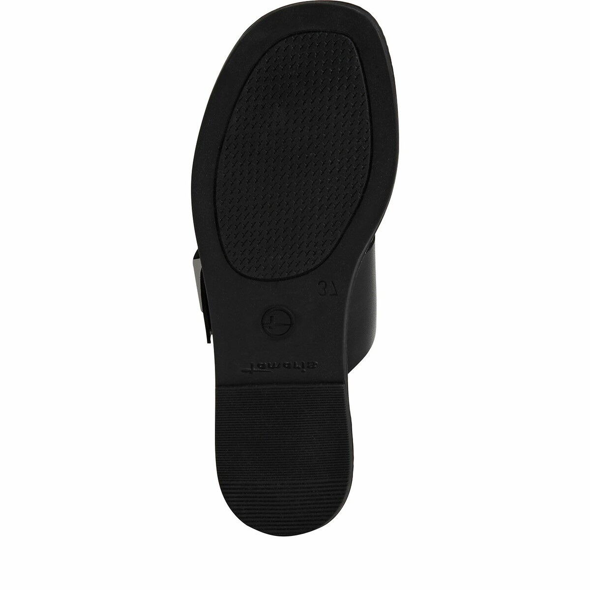 TAMARIS<br>Mules de couro planas