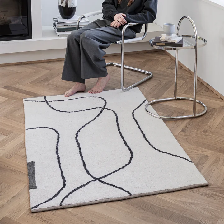 Mette Ditmer - Shadow Teppich, 140 x 200 cm, off-white