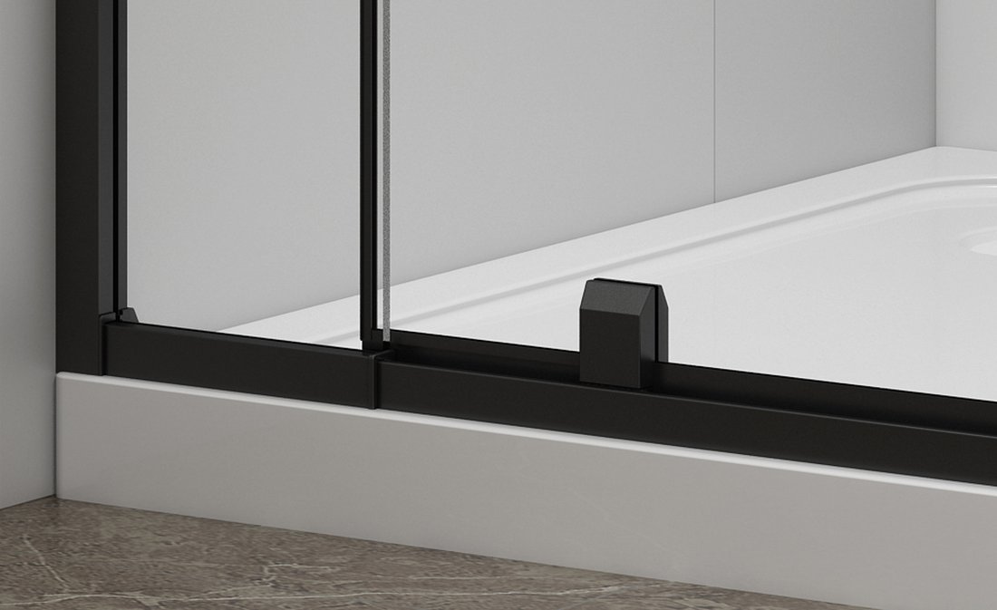 Polysan Easy Black douche draaideur helder glas 90x190cm zwart mat