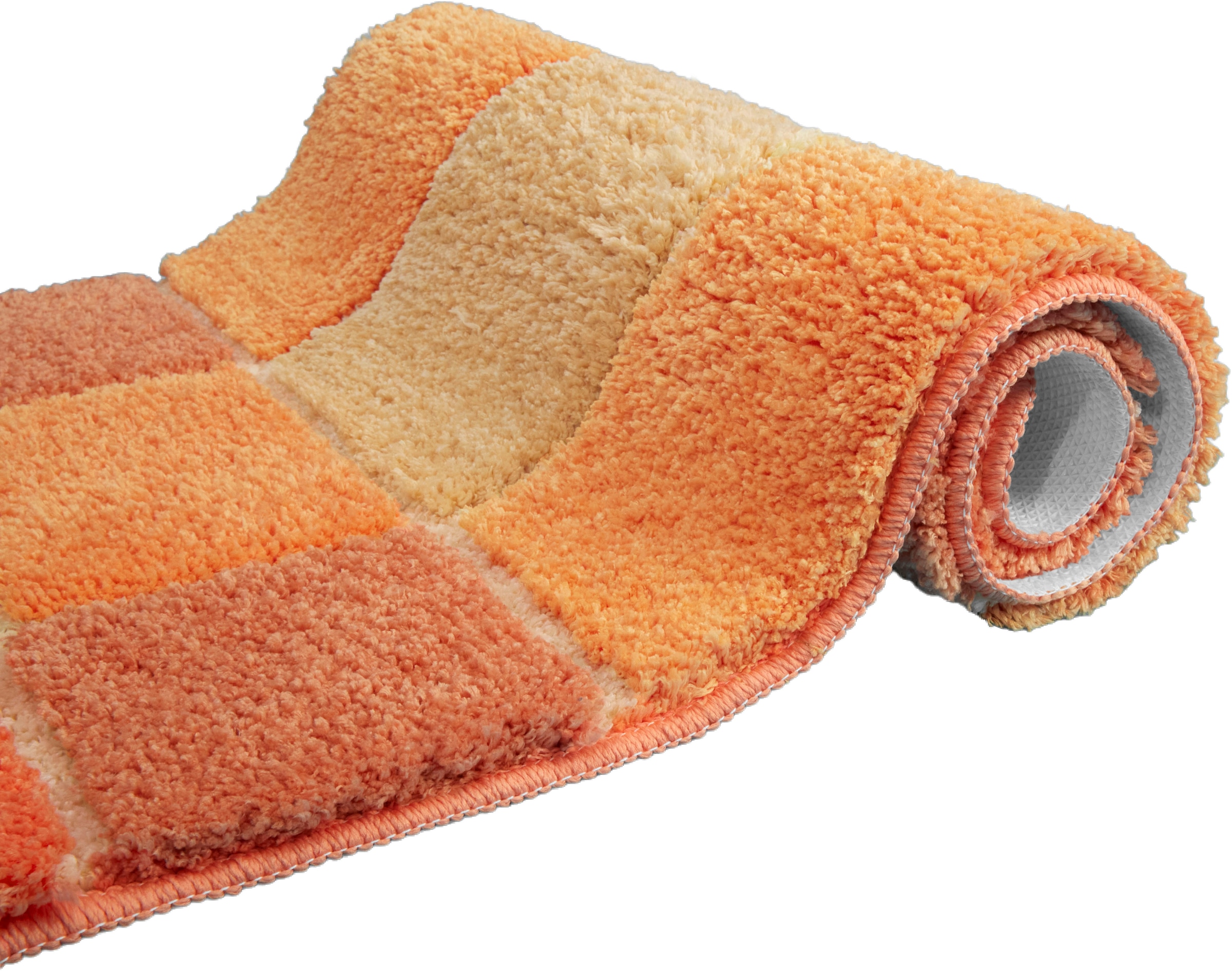 my home Badematte »Pia, Badvorleger, Badezimmer Teppich« Höhe 20 mm rutschhemmend beschichtet fussbodenheizungsgeeignet | schnell trocknend | strapazierfähig Badteppich, karierte Badematten, rechteckig, rund & als 3-tlg. Set