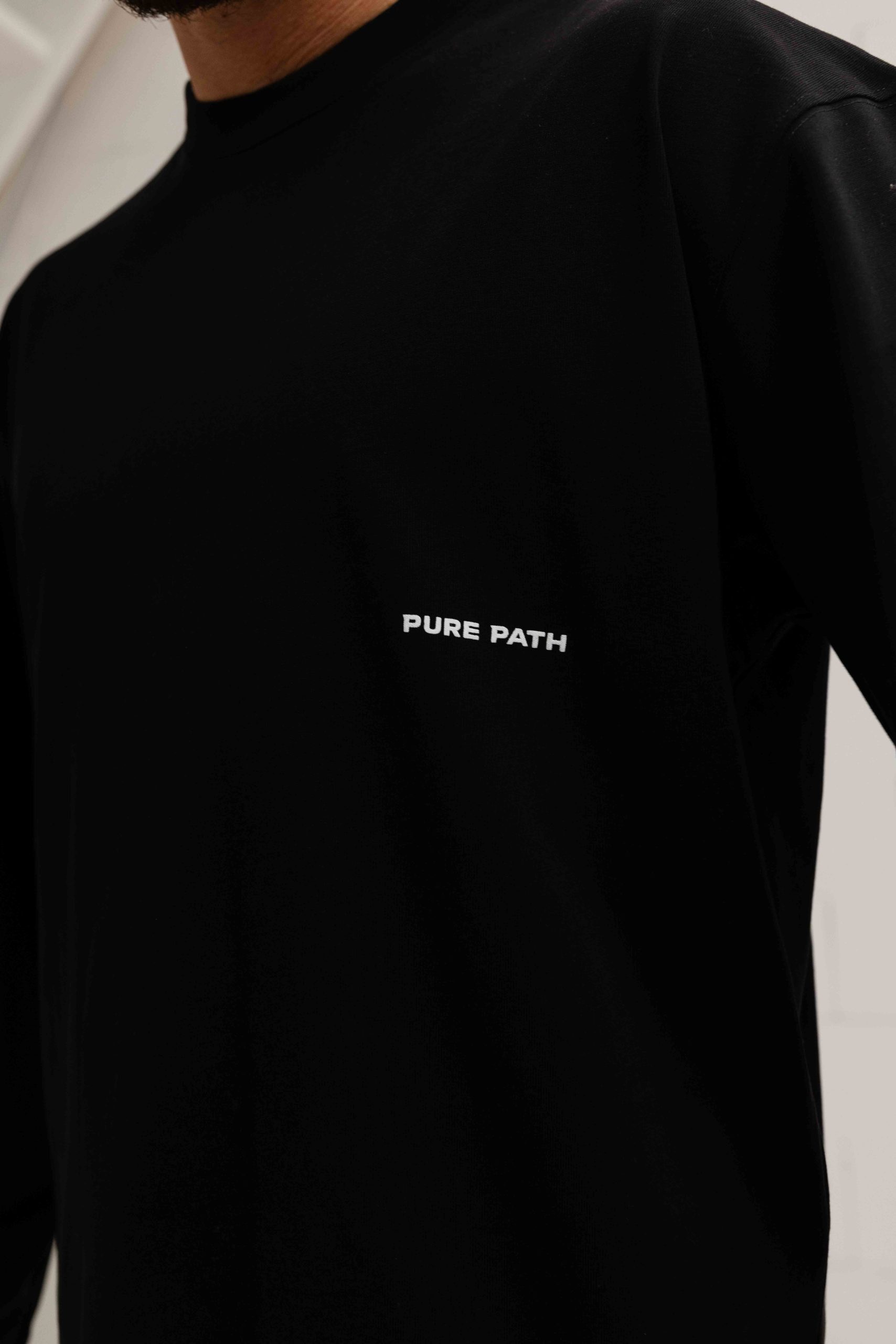 Pure Path Name Dropping Longsleeve T-Shirt Heren Zwart