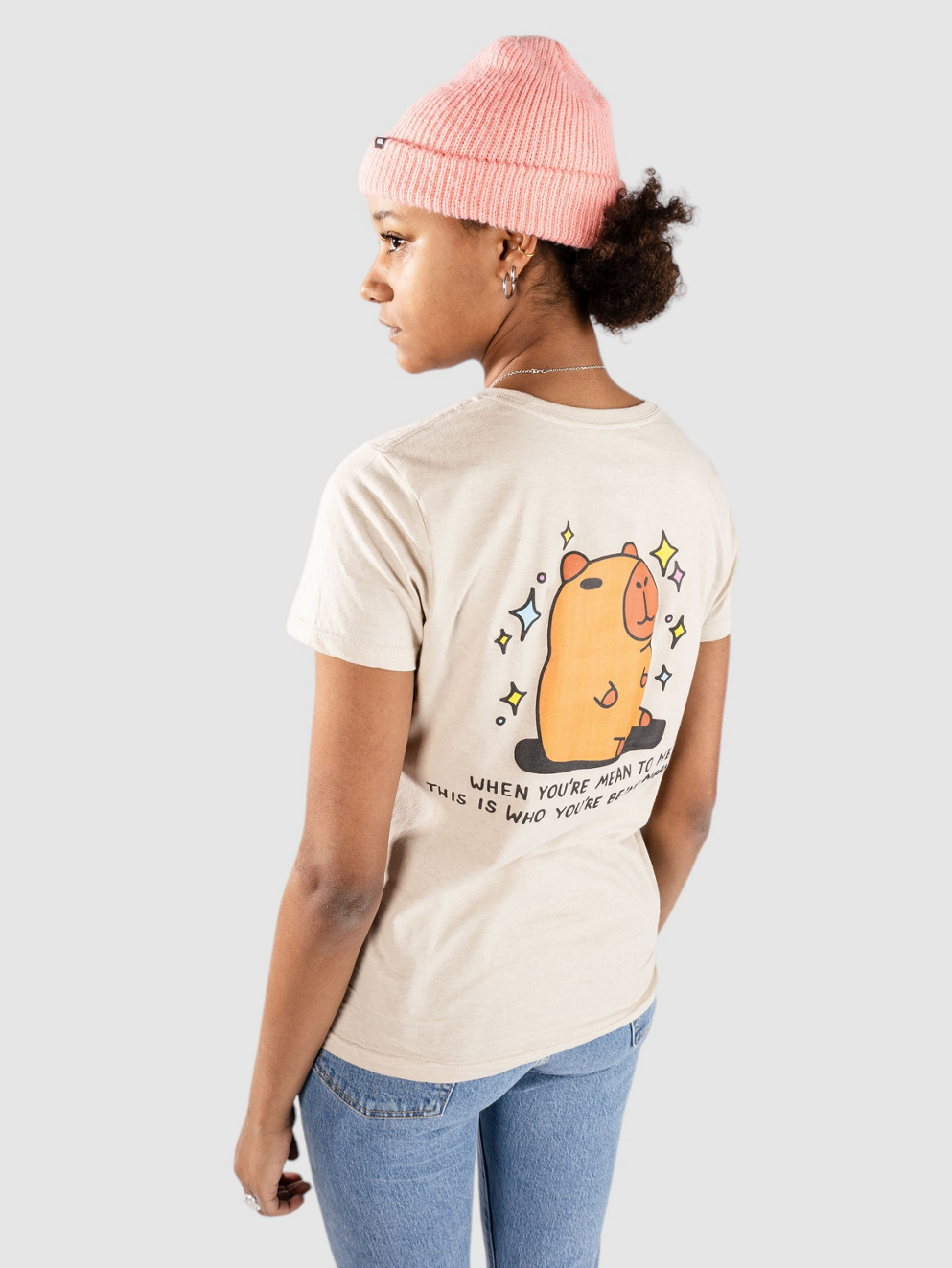 A.LAB Don't Be Mean To Me T-Shirt sand