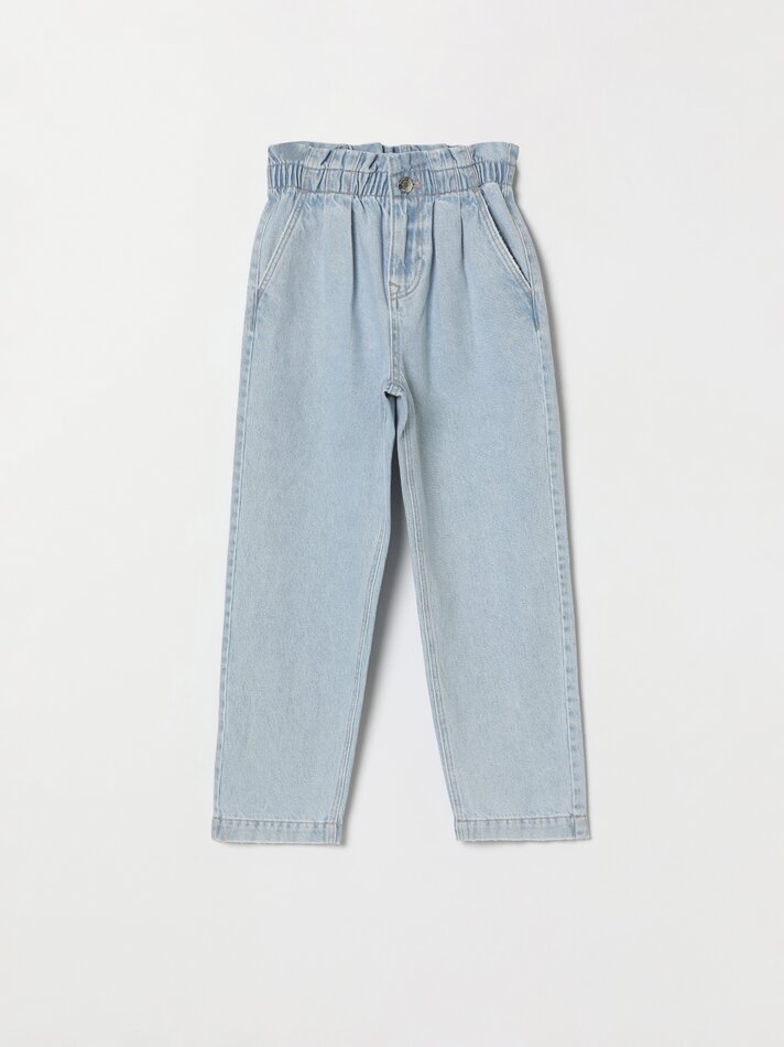 Calça jeans Paperbag - Índigo