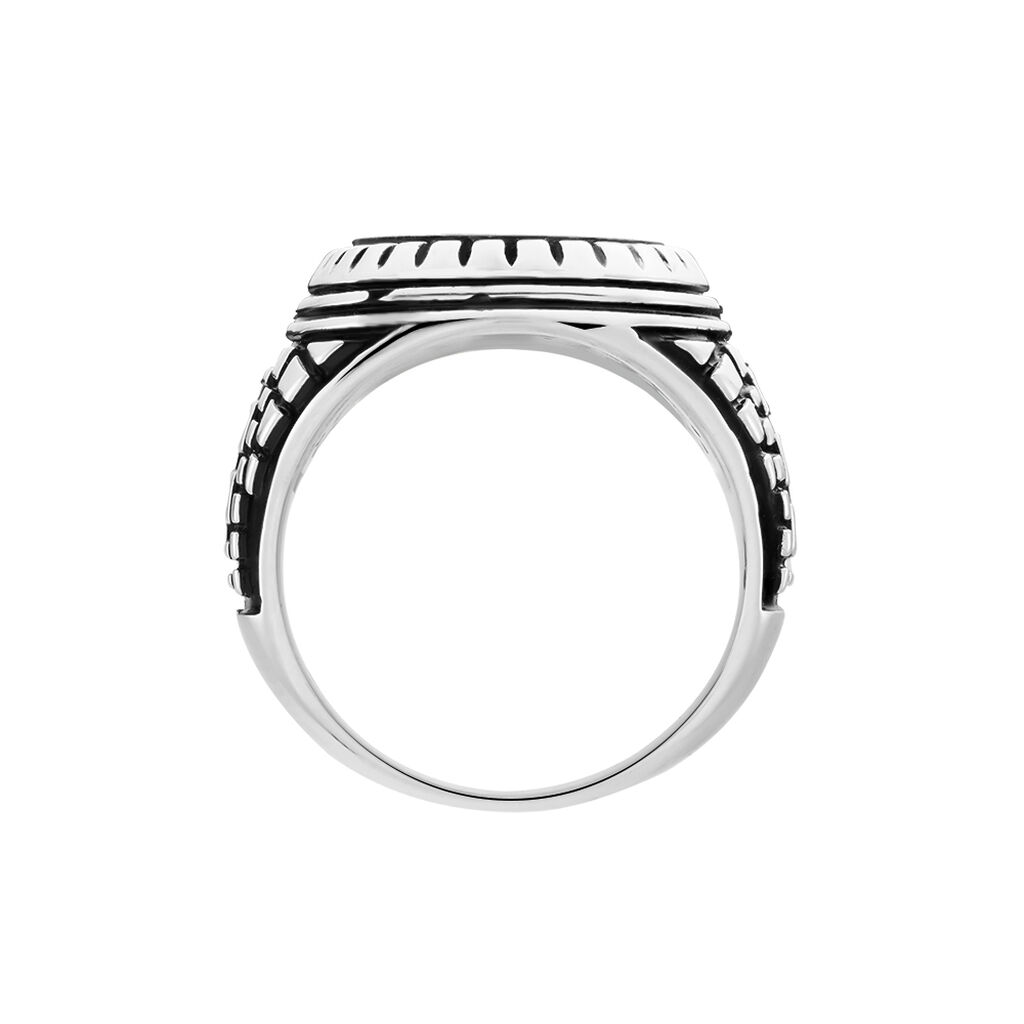 Bague Argent Blanc Thimeo Agathe Noire