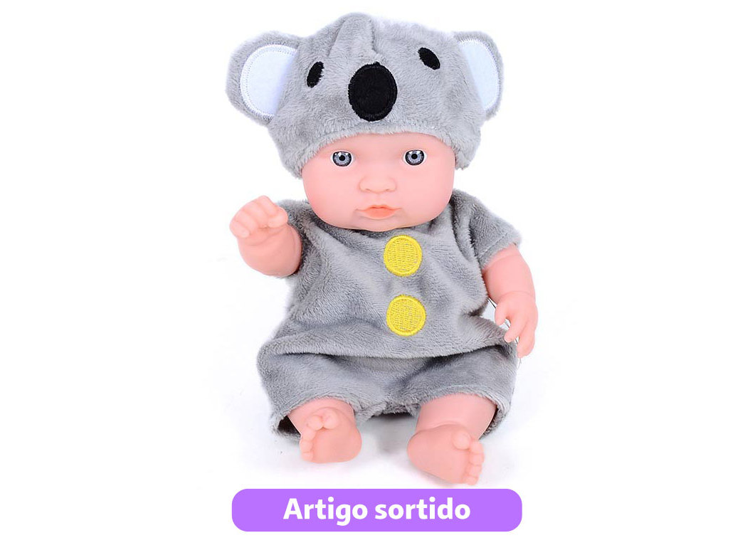 BONECO BEBÉ COM FATINHO ANIMAL ONE TWO FUN 20CM MODELOS SORTIDOS