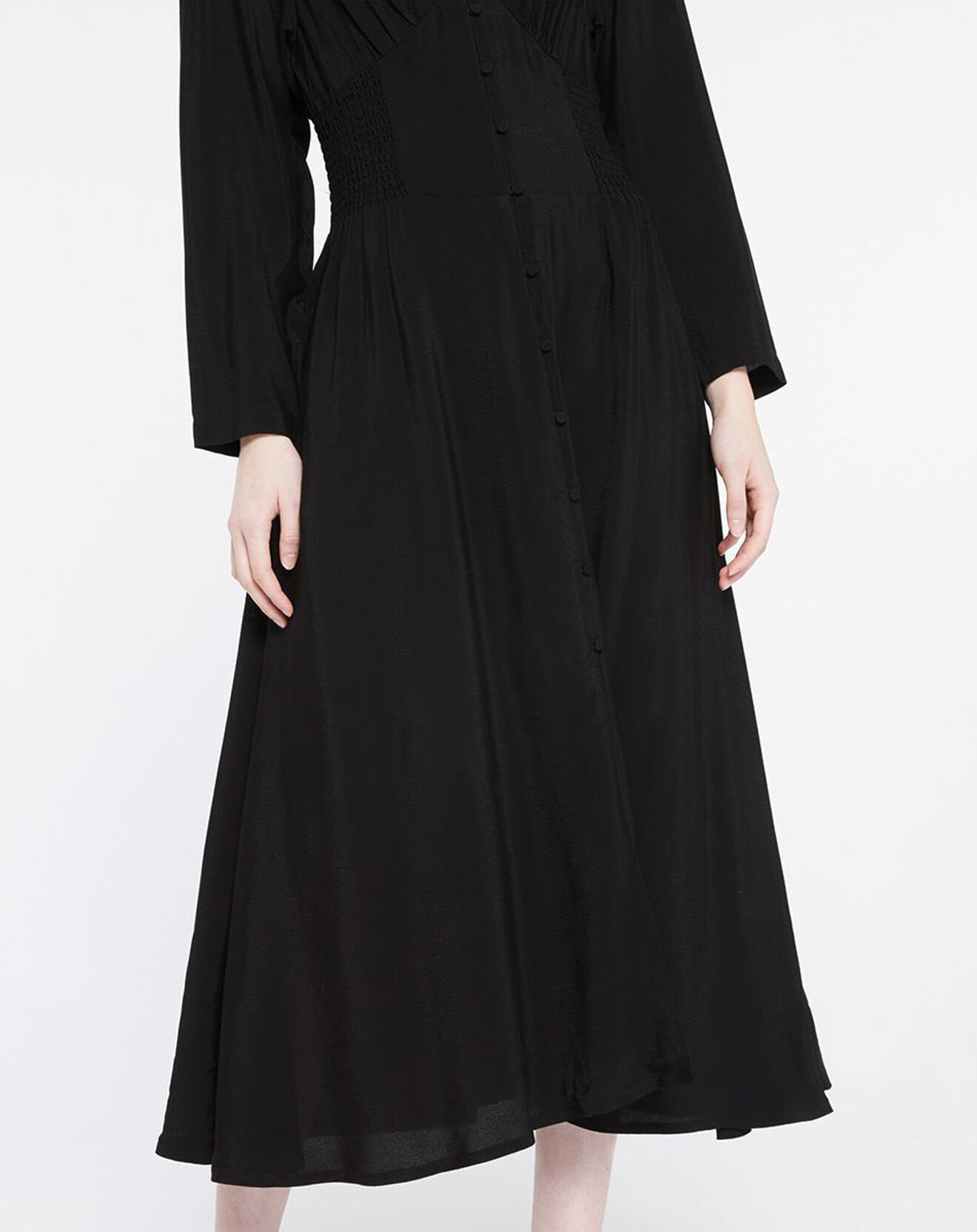 Galeries Lafayette Robe mi-longue Melisse fluide fibres Ecovero® noire