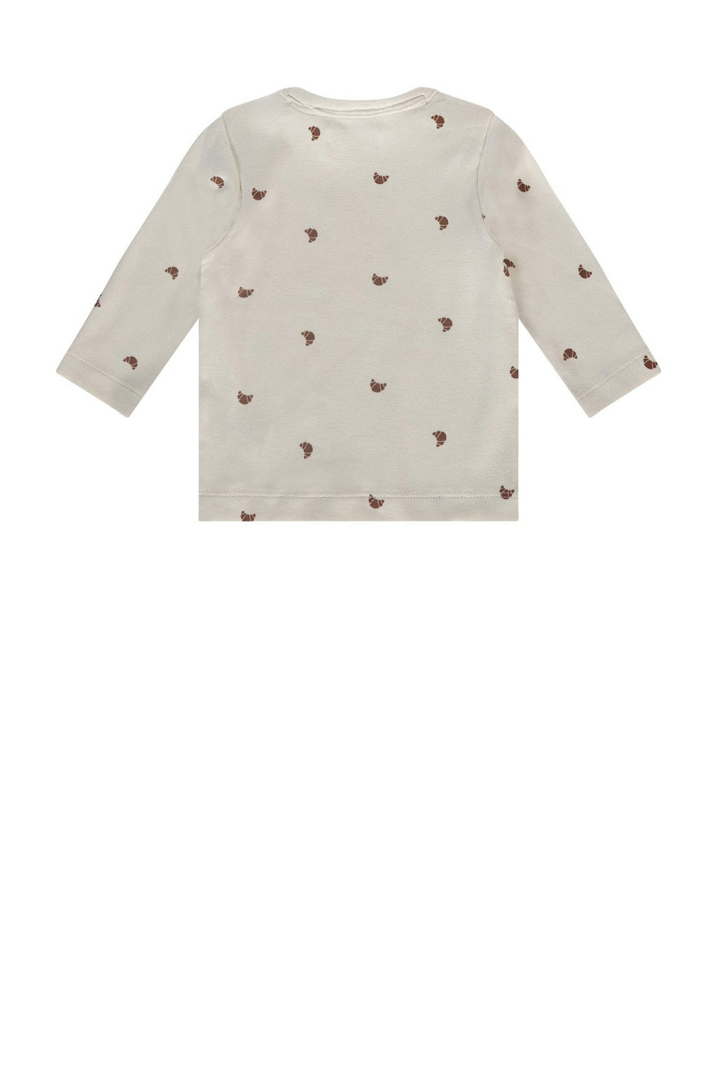 A Tiny Story baby longsleeve met all over print ecru/bruin