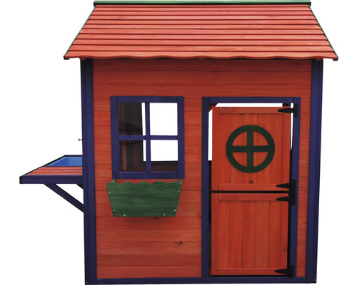 Speelhuis met modderkeuken 128 x 124 x 150 cm rood blauw