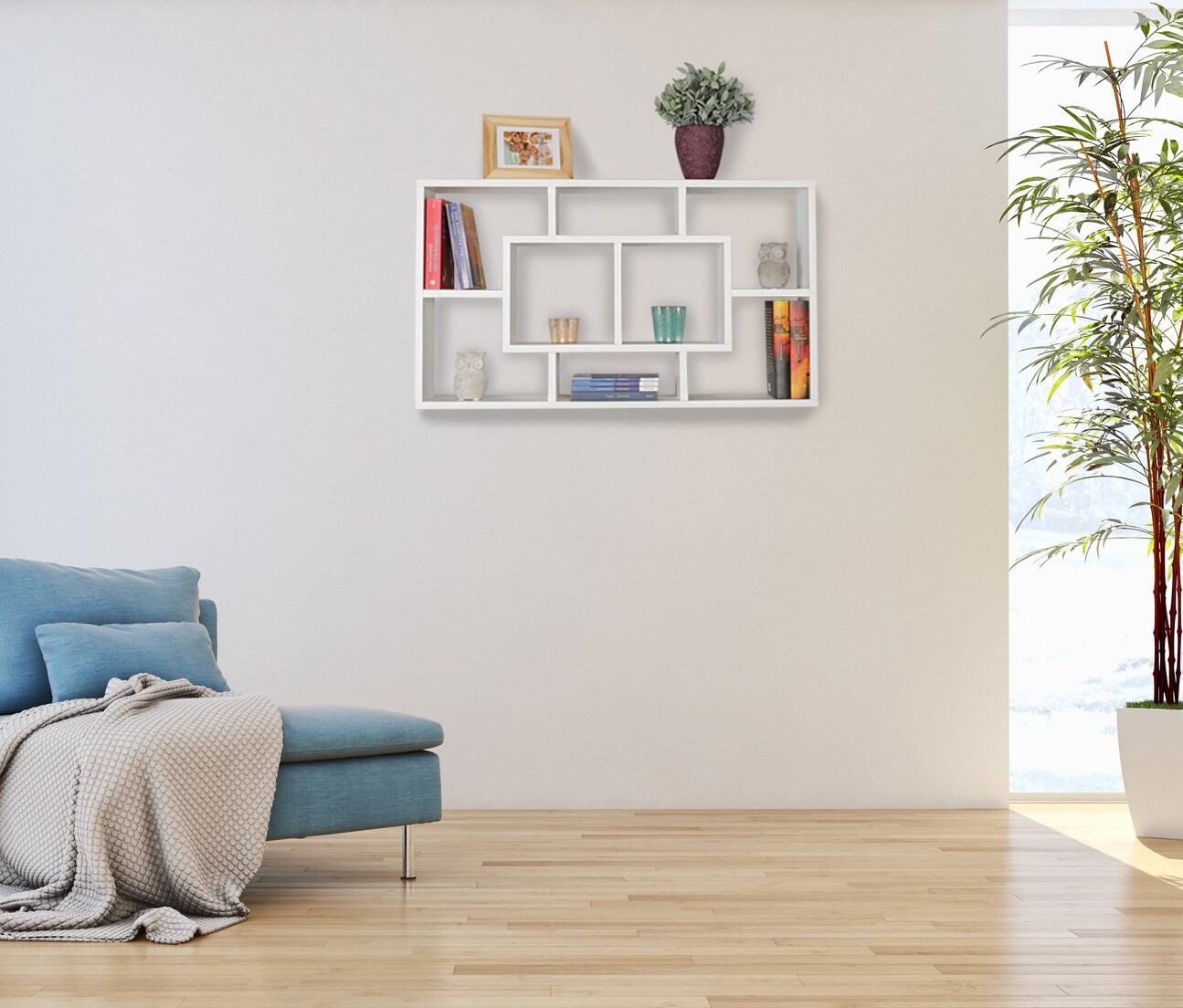 KADIMA DESIGN Wandregal RUR: Modernes Design, MDF, 85x47.5x16 cm, melaminharzbeschichtet