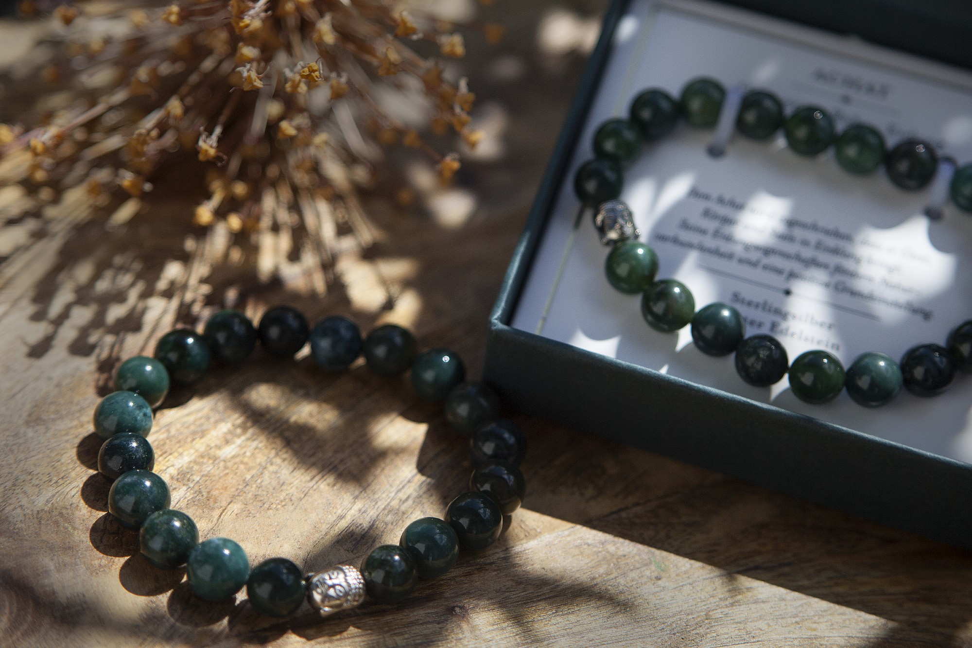 Armband 'Achat', Achat-Perlen und Sterlingsilber in Geschenkbox günstig bestellen