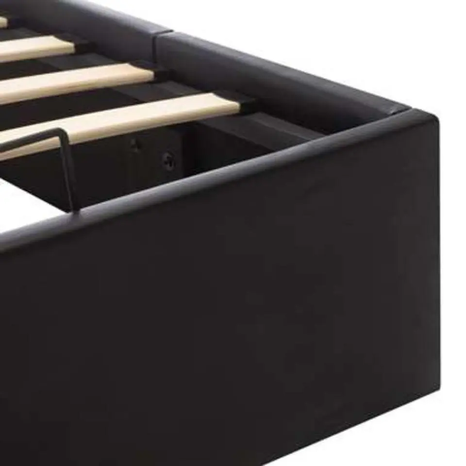 vidaXL - Bed met opbergruimte - Hydraulisch - Zwart - Kunstleer - 120x200 cm