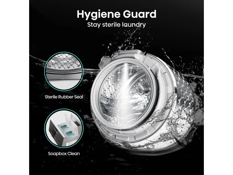 Hisense Vaskemaskine - WF5S1045BW BK040, Front-læsning, 10,5 kg, B, 72 dB, 1400 rpm, A