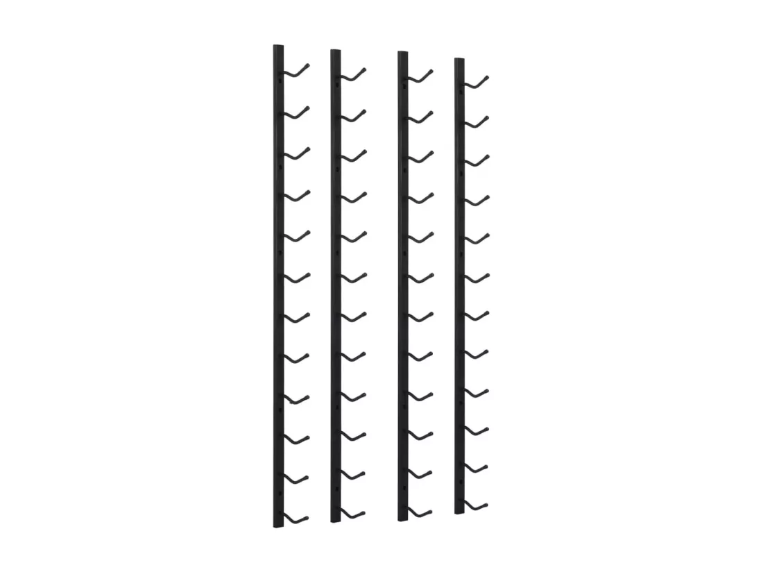 Prolenta Premium - Casiers à bouteilles mural pour 12 bouteilles 2 pcs noir fer