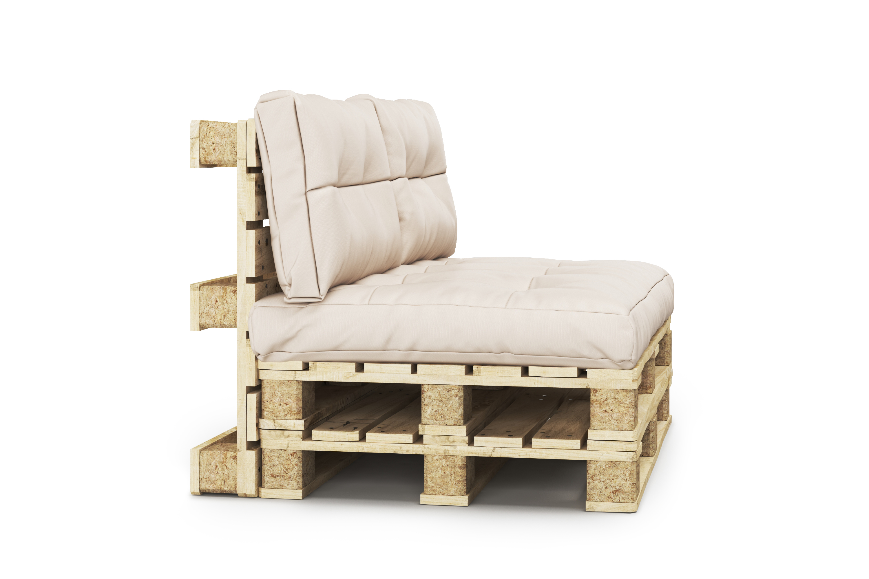 Palettenlounge MELIDE inkl. Kissen beige
