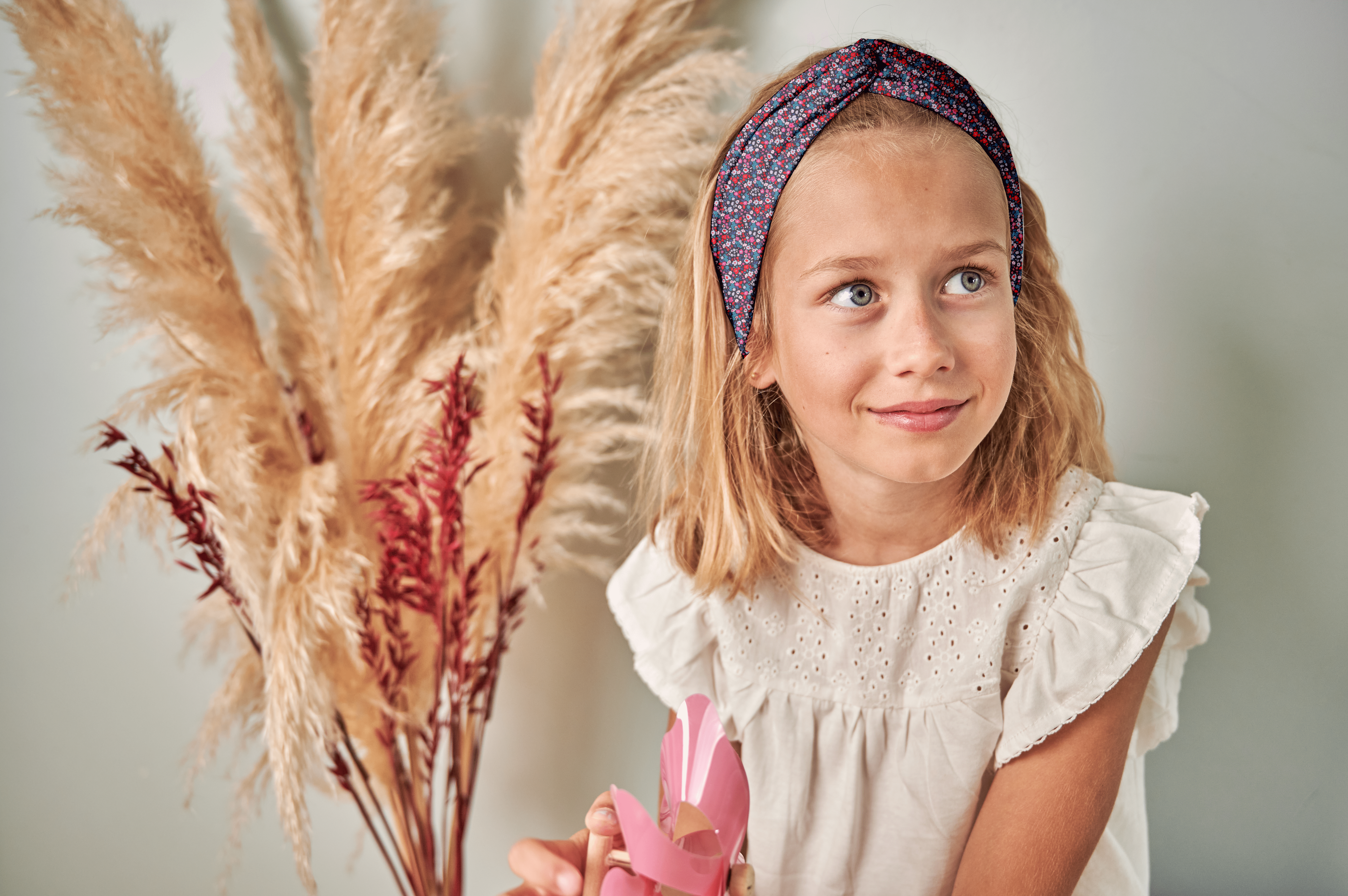 Bandeau Jersey Croisé Enfant Romance Fleurie