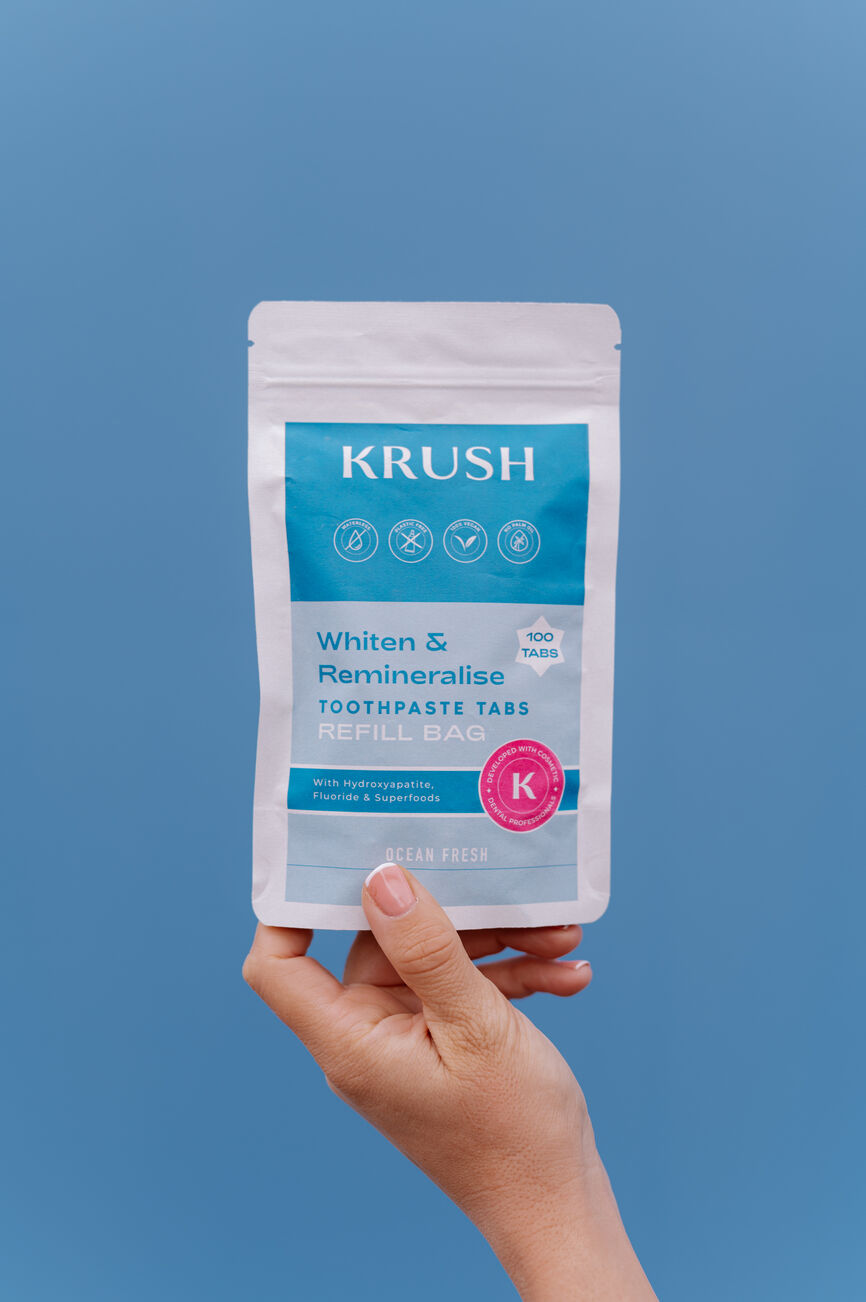 Krush Whiten & Remineralise tannkremtabletter refill 100 stk