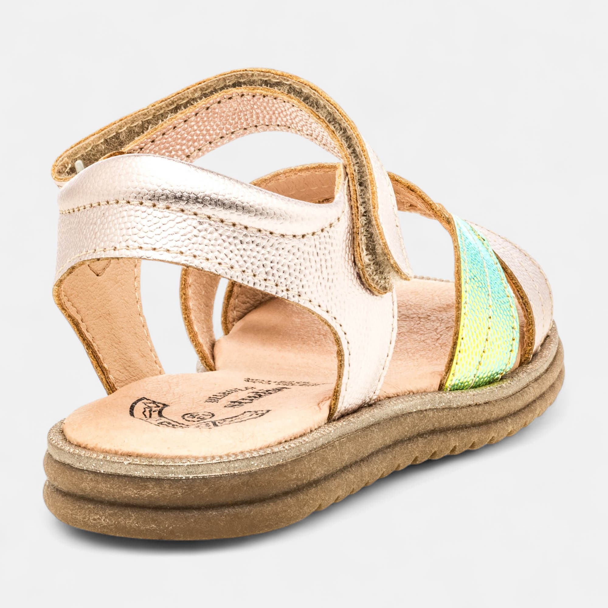 Nu-pieds Fille en cuir rose