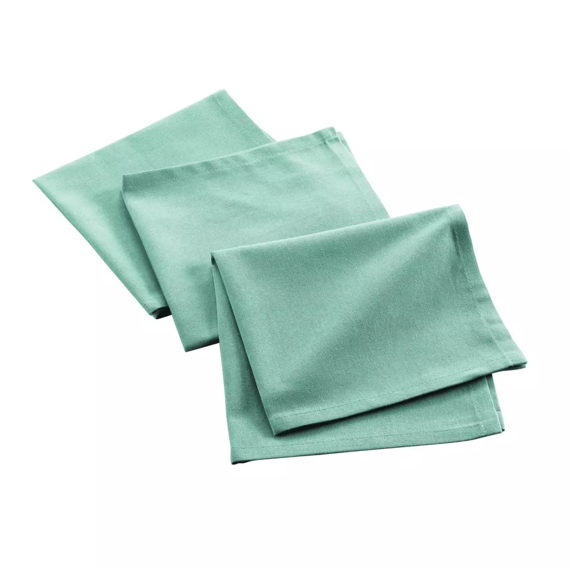 Lot de 3 serviettes coton recyclé (40 x 40 cm) Mistral Vert menthe