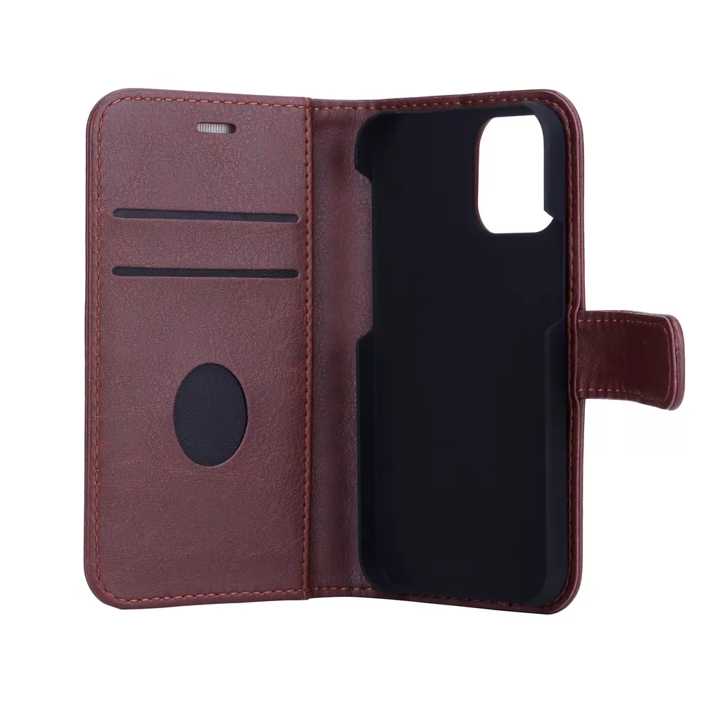 Radicover iPhone 12  Mini Flipcover, vegansk læder - Brun