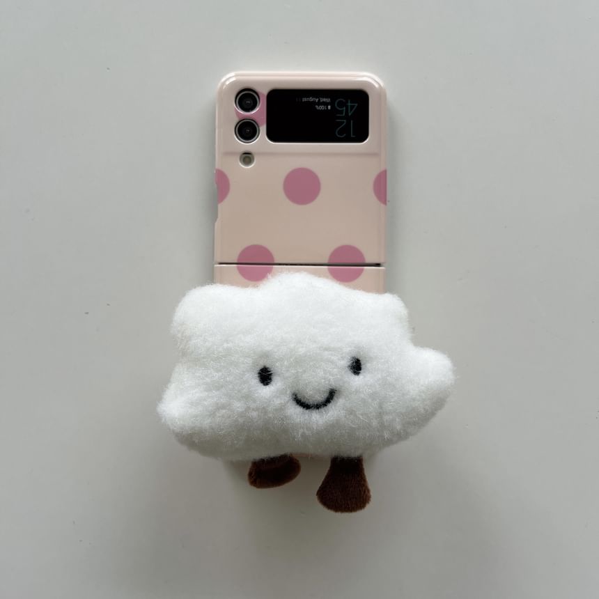 Edgin - Mobiele telefoonhoes met Chenille Cloud-telefoonstandaard - Samsung Galaxy Z Flip 3 / Flip 4 / Flip 5