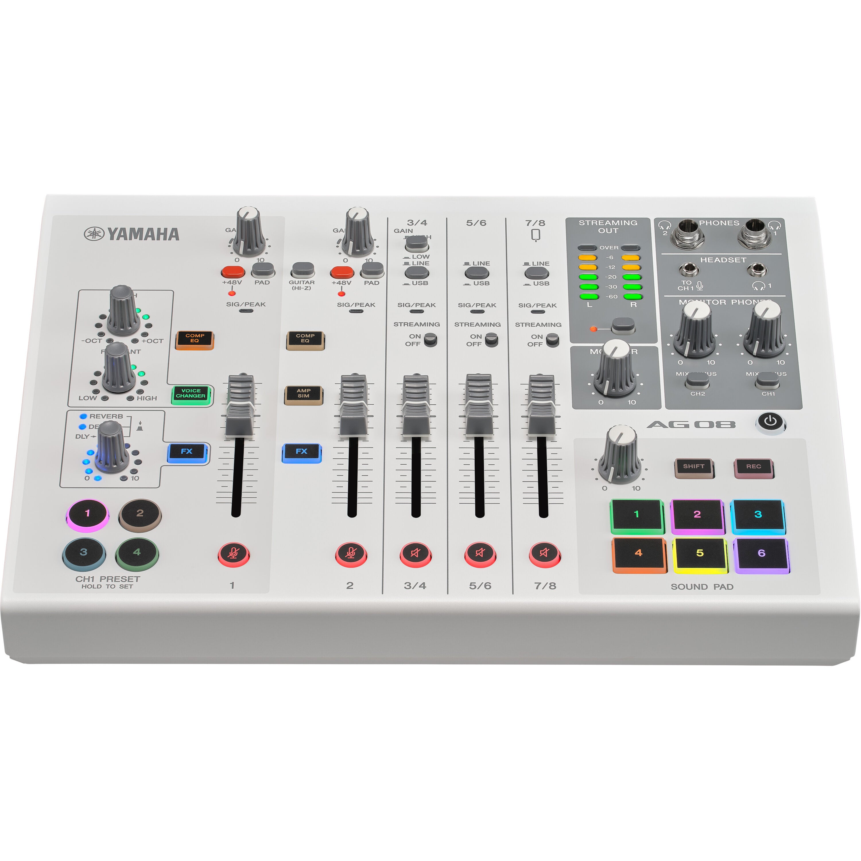 Yamaha AG08 White streaming station
