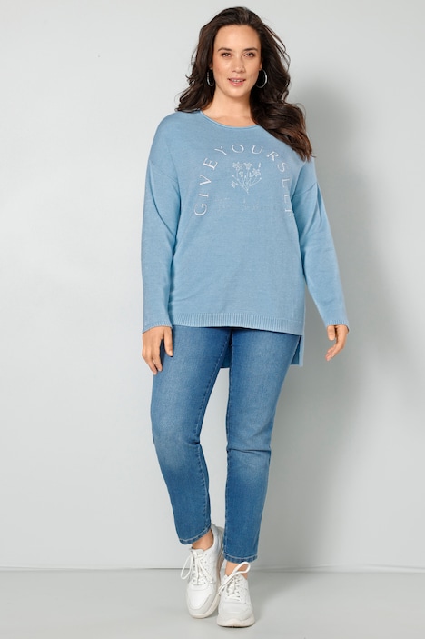 Pullover, Statement, Saum hinten länger