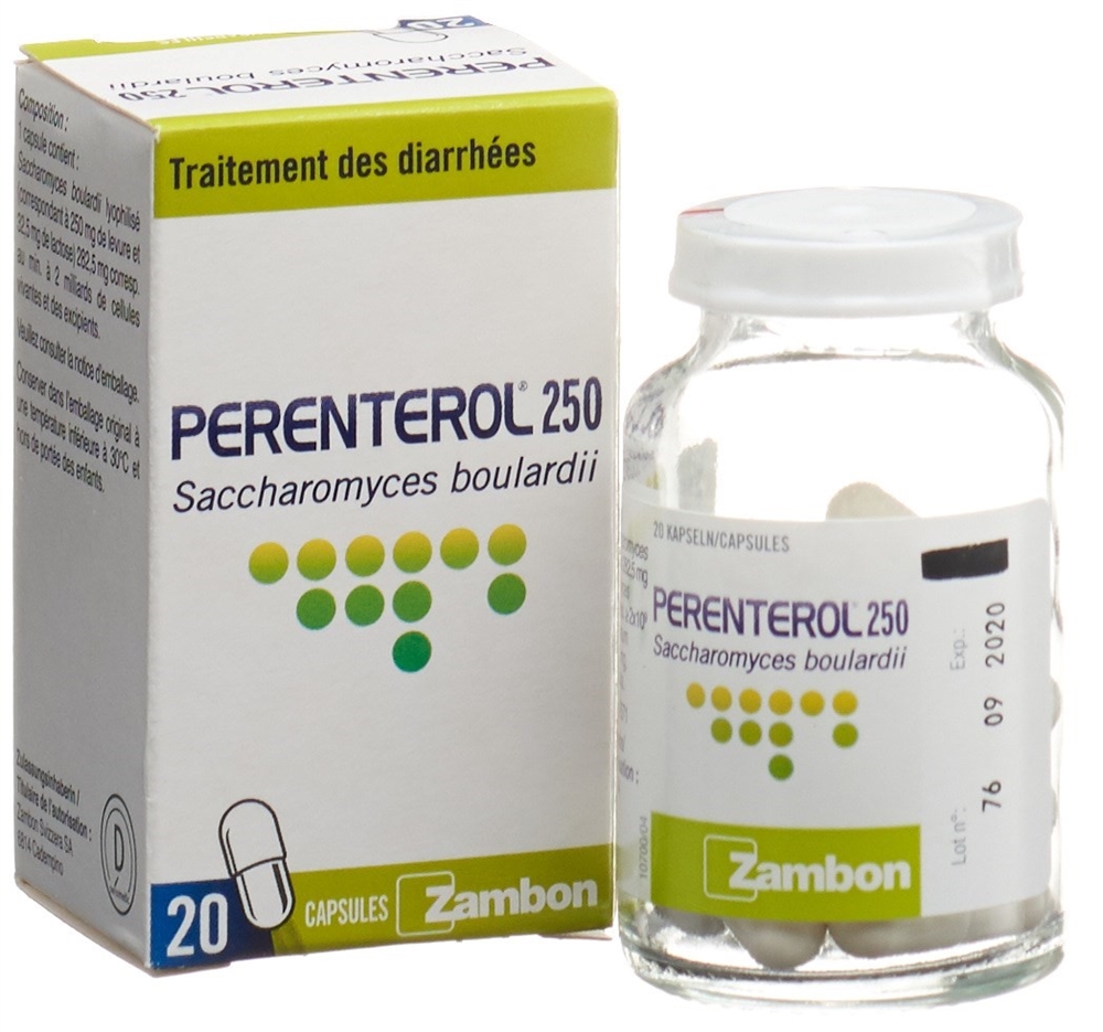 PERENTEROL Kaps 250 mg Glasfl 20 Stk