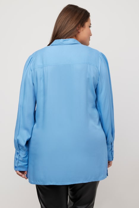 Bluse, Oversized, Hemdkragen, Langarm