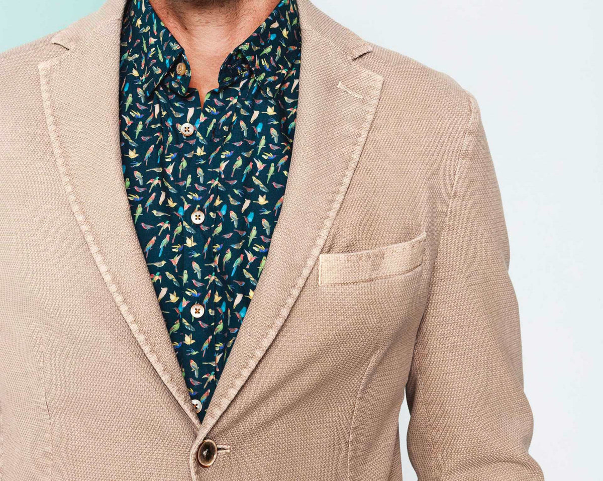 Veste casual coton beige